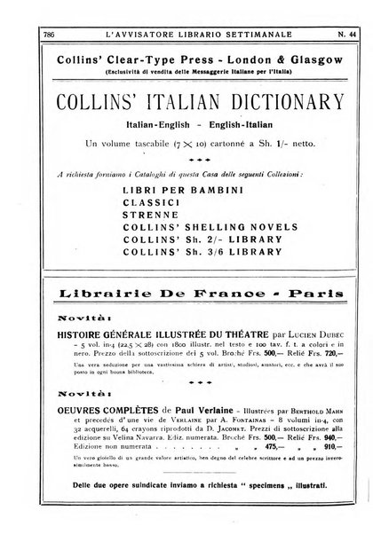 L'avvisatore librario settimanale bollettino bibliografico