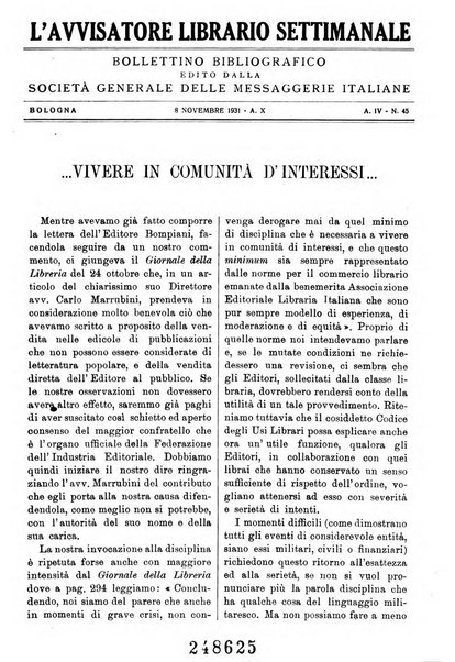 L'avvisatore librario settimanale bollettino bibliografico