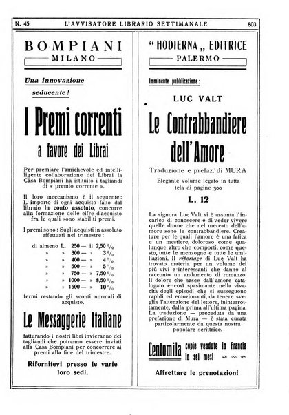 L'avvisatore librario settimanale bollettino bibliografico