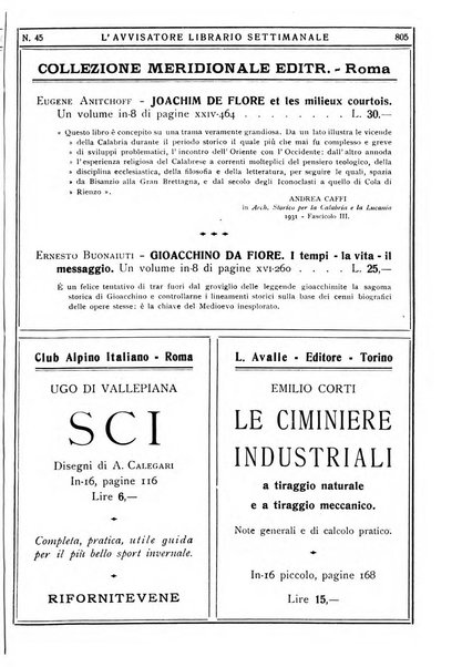 L'avvisatore librario settimanale bollettino bibliografico