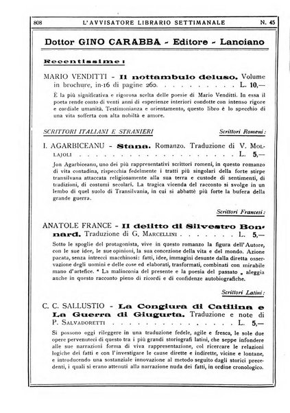 L'avvisatore librario settimanale bollettino bibliografico