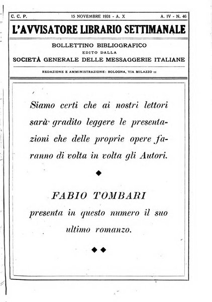 L'avvisatore librario settimanale bollettino bibliografico