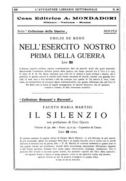 L'avvisatore librario settimanale bollettino bibliografico