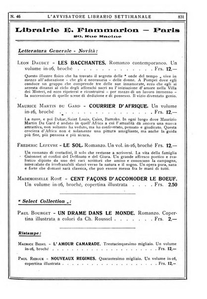 L'avvisatore librario settimanale bollettino bibliografico