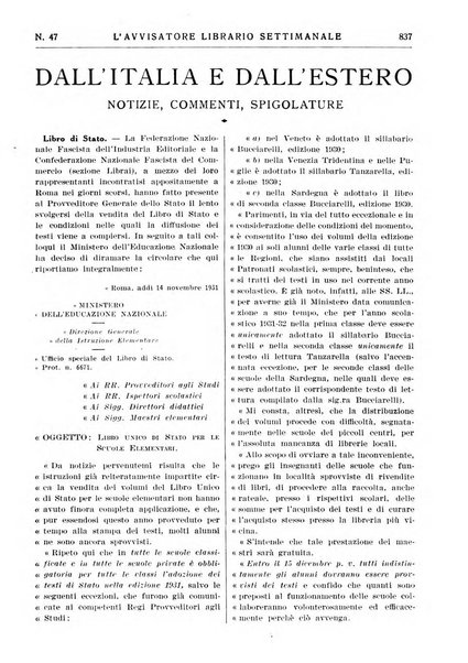 L'avvisatore librario settimanale bollettino bibliografico