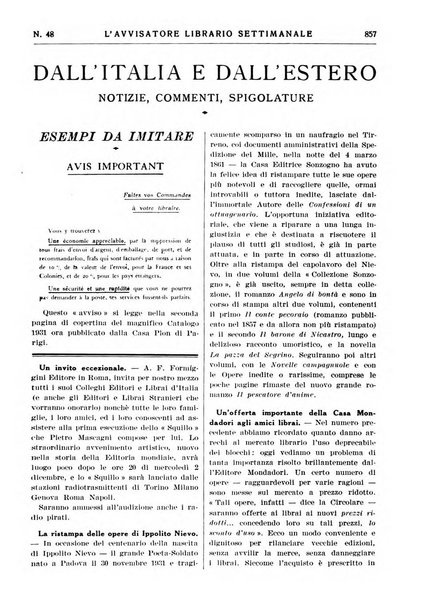 L'avvisatore librario settimanale bollettino bibliografico