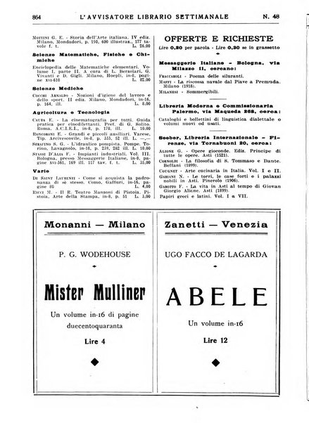 L'avvisatore librario settimanale bollettino bibliografico