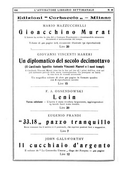 L'avvisatore librario settimanale bollettino bibliografico