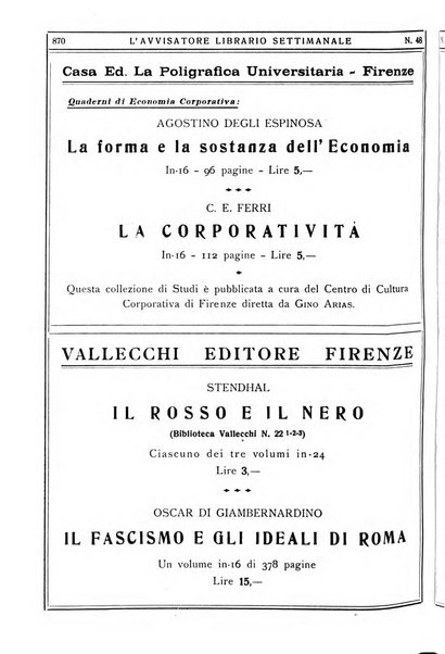 L'avvisatore librario settimanale bollettino bibliografico