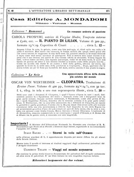 L'avvisatore librario settimanale bollettino bibliografico