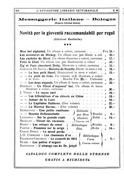 L'avvisatore librario settimanale bollettino bibliografico