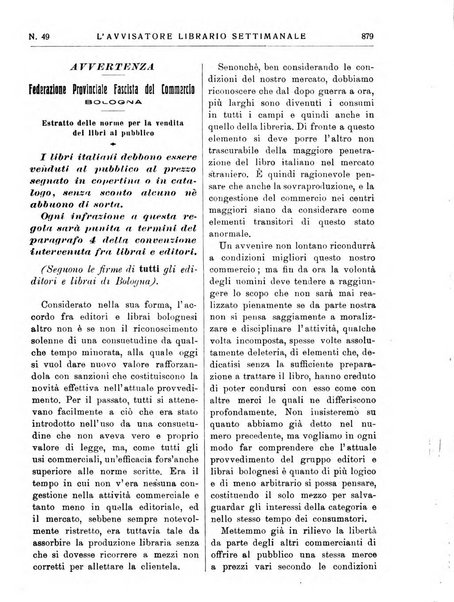 L'avvisatore librario settimanale bollettino bibliografico