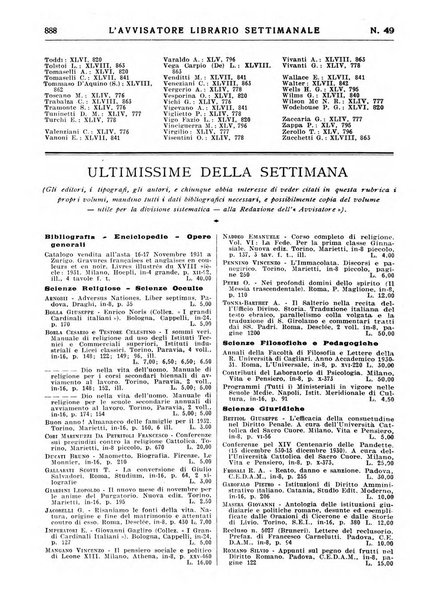 L'avvisatore librario settimanale bollettino bibliografico