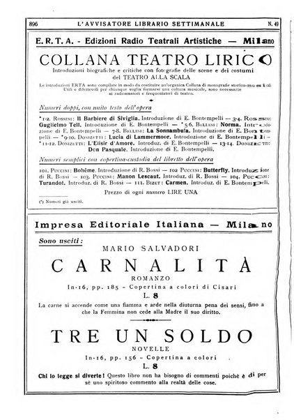 L'avvisatore librario settimanale bollettino bibliografico