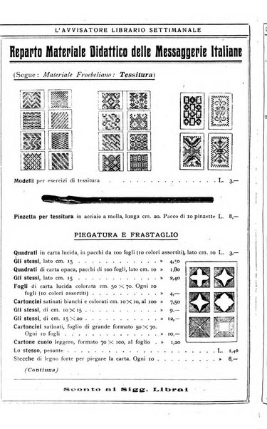 L'avvisatore librario settimanale bollettino bibliografico