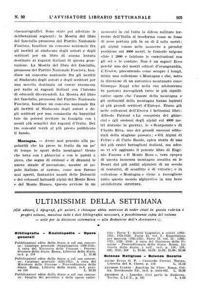 L'avvisatore librario settimanale bollettino bibliografico