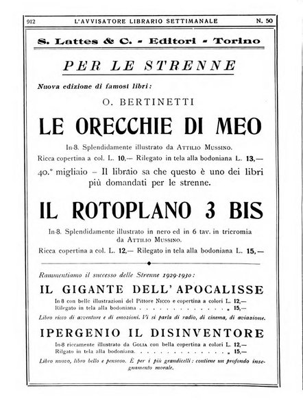 L'avvisatore librario settimanale bollettino bibliografico