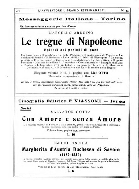 L'avvisatore librario settimanale bollettino bibliografico