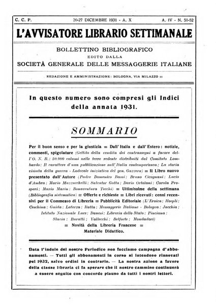 L'avvisatore librario settimanale bollettino bibliografico