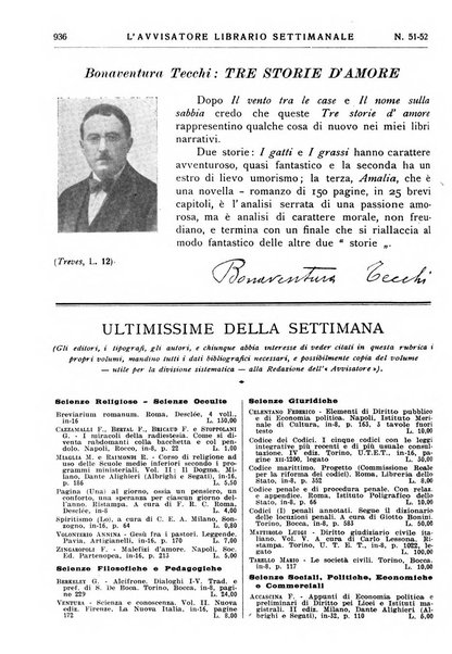 L'avvisatore librario settimanale bollettino bibliografico