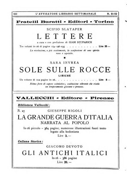 L'avvisatore librario settimanale bollettino bibliografico