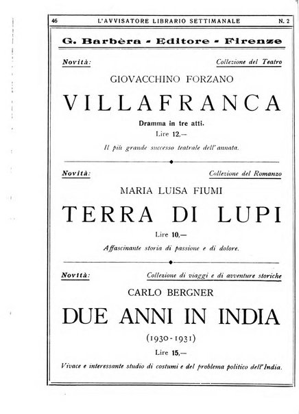 L'avvisatore librario settimanale bollettino bibliografico