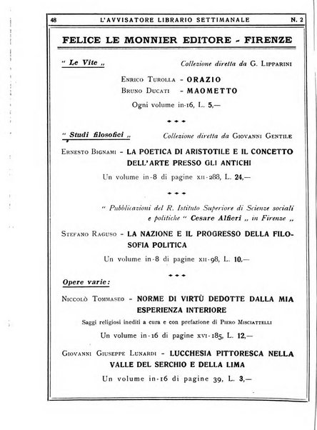 L'avvisatore librario settimanale bollettino bibliografico