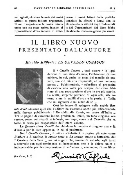 L'avvisatore librario settimanale bollettino bibliografico