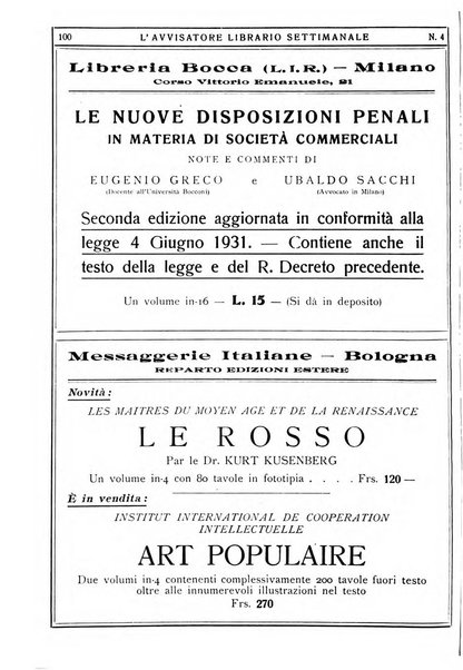 L'avvisatore librario settimanale bollettino bibliografico