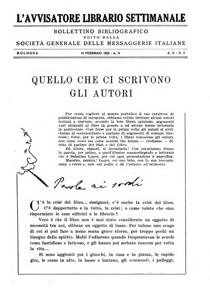 L'avvisatore librario settimanale bollettino bibliografico