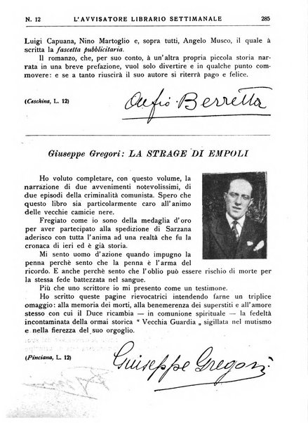 L'avvisatore librario settimanale bollettino bibliografico