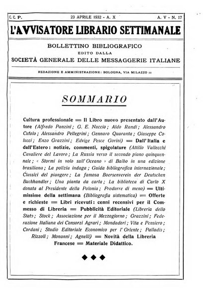 L'avvisatore librario settimanale bollettino bibliografico