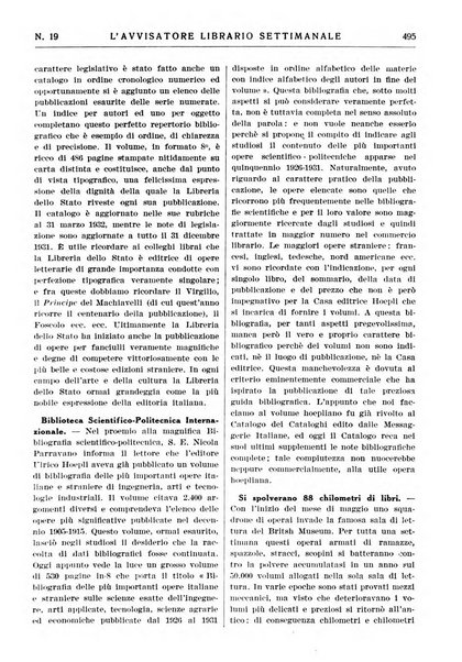 L'avvisatore librario settimanale bollettino bibliografico