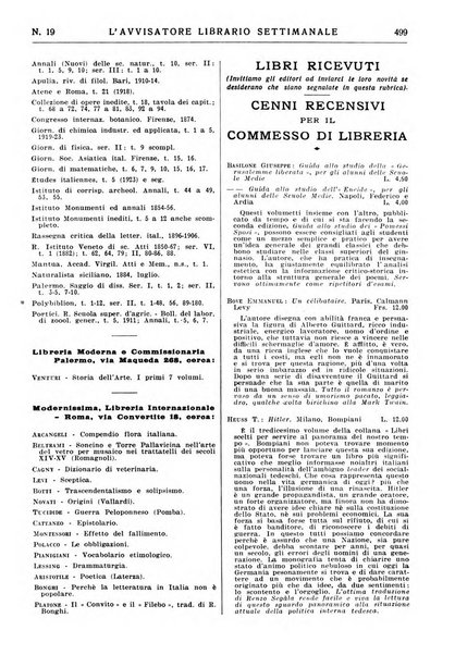 L'avvisatore librario settimanale bollettino bibliografico