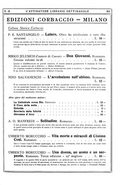 L'avvisatore librario settimanale bollettino bibliografico