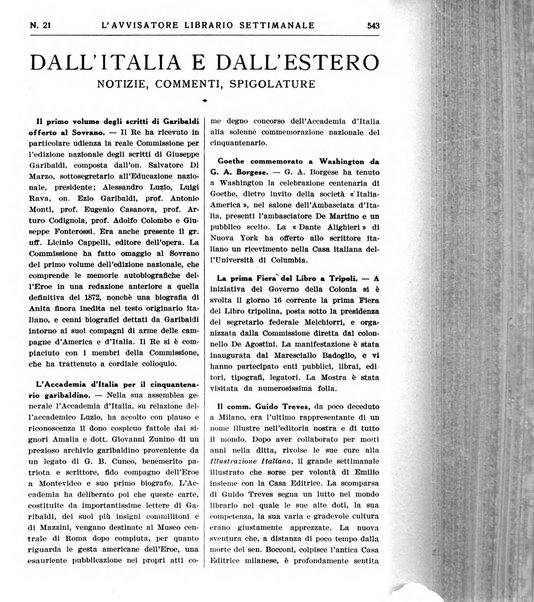 L'avvisatore librario settimanale bollettino bibliografico