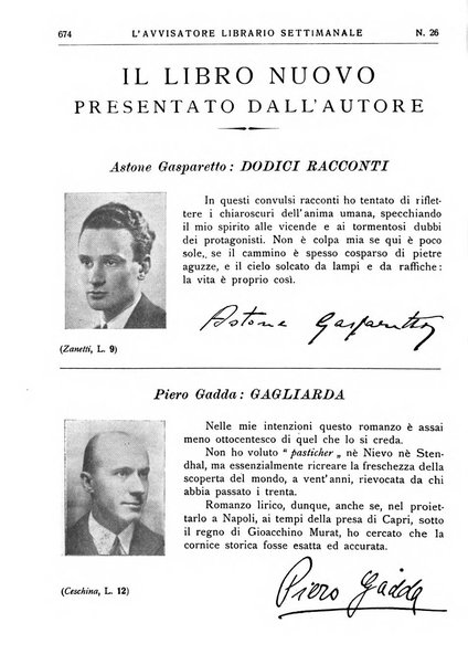 L'avvisatore librario settimanale bollettino bibliografico