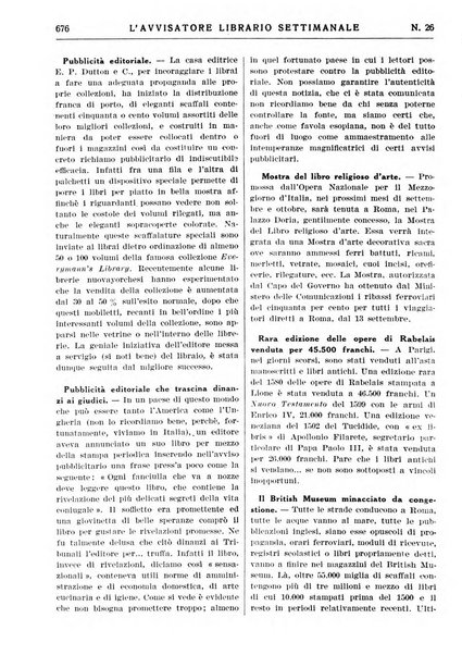 L'avvisatore librario settimanale bollettino bibliografico