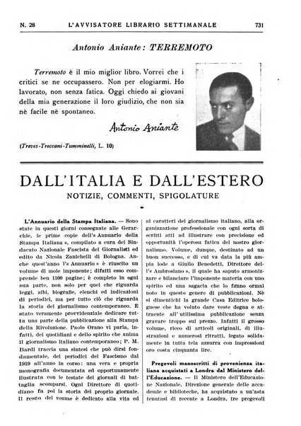 L'avvisatore librario settimanale bollettino bibliografico