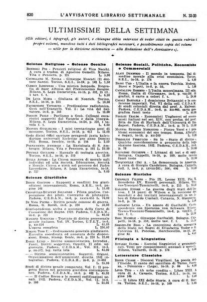 L'avvisatore librario settimanale bollettino bibliografico