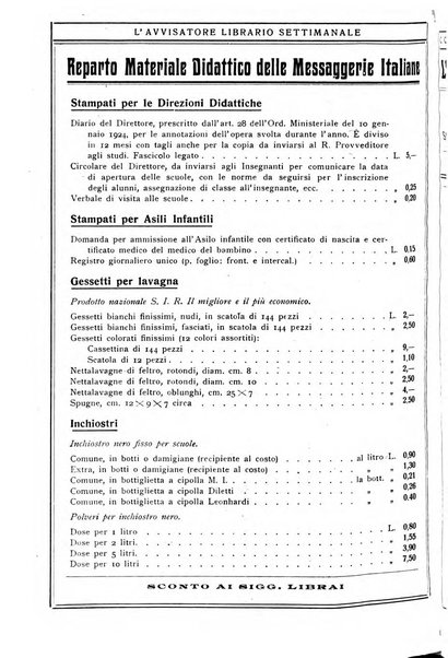 L'avvisatore librario settimanale bollettino bibliografico