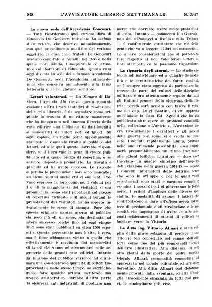 L'avvisatore librario settimanale bollettino bibliografico