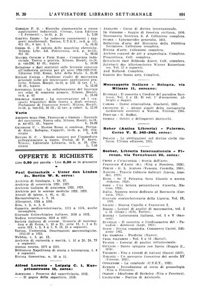 L'avvisatore librario settimanale bollettino bibliografico