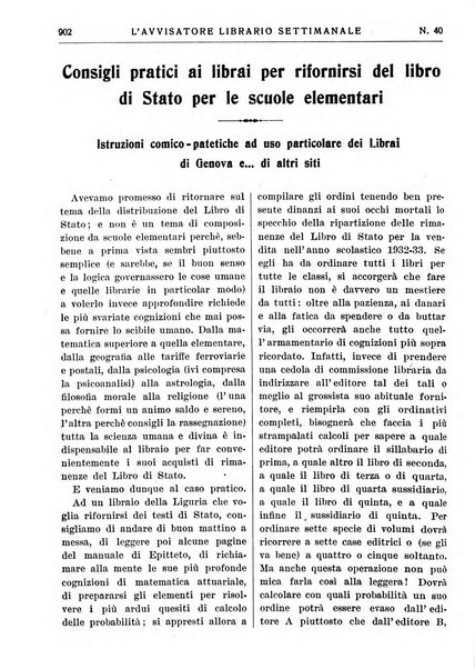 L'avvisatore librario settimanale bollettino bibliografico