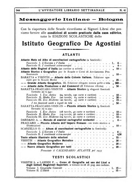 L'avvisatore librario settimanale bollettino bibliografico