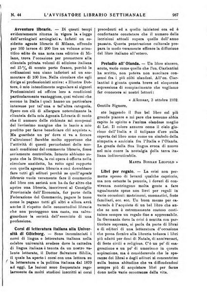 L'avvisatore librario settimanale bollettino bibliografico