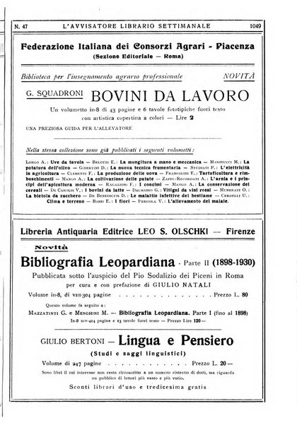 L'avvisatore librario settimanale bollettino bibliografico