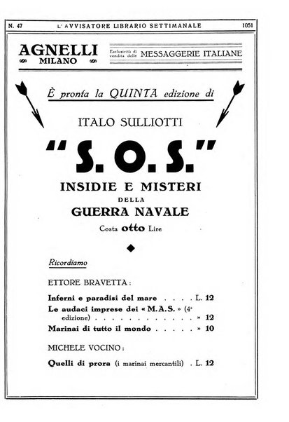 L'avvisatore librario settimanale bollettino bibliografico