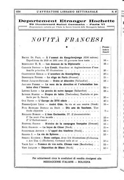 L'avvisatore librario settimanale bollettino bibliografico