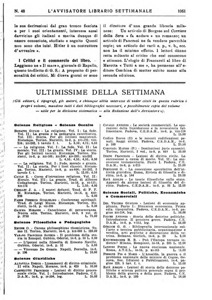 L'avvisatore librario settimanale bollettino bibliografico